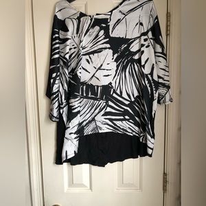 Ladies Black and White Blouse